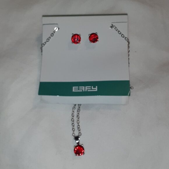 Effy Princess Cruises Necklace & Earrings Set Ruby FINAL PRICE - Picture 1 of 4